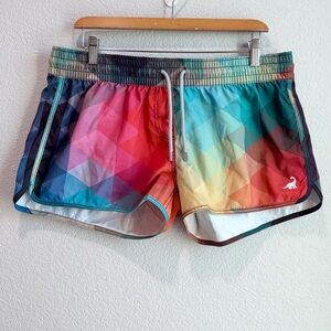 NWT Surf Cuz Board Shorts 2.5” Quick Dry Swim Shorts Rainbow